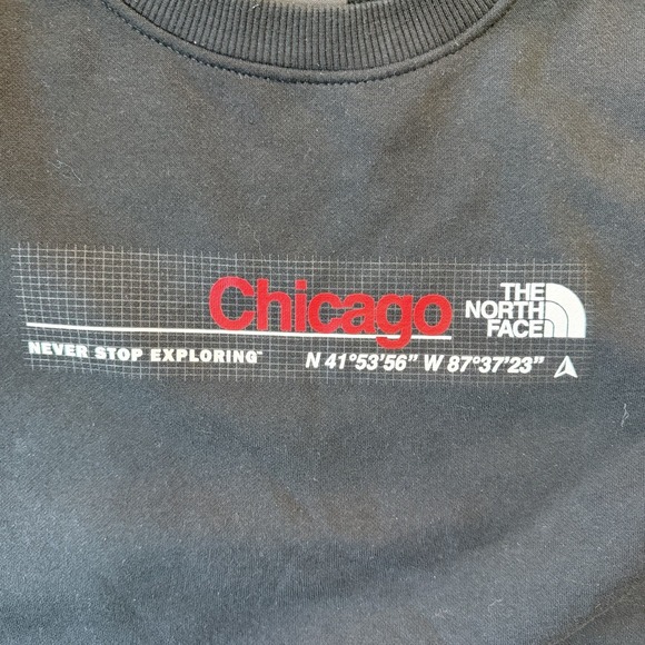 The North Face Men's Black Chicago Sweatshirt Crew Neck Retro Size L - Picture 8 of 9